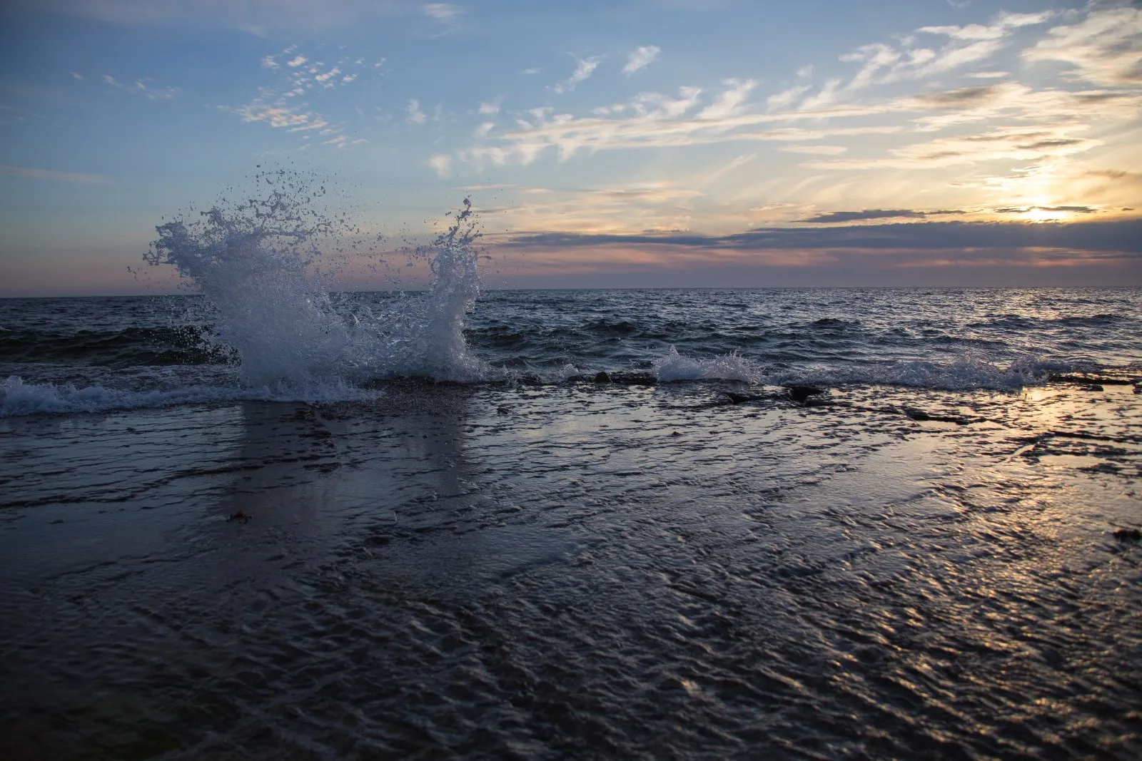 Opspattende zee