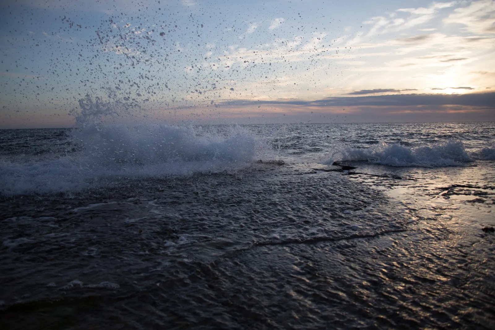 Opspattende zee