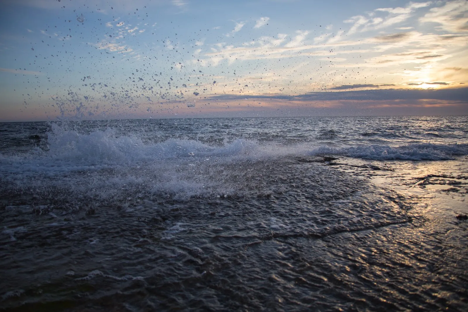Opspattende zee
