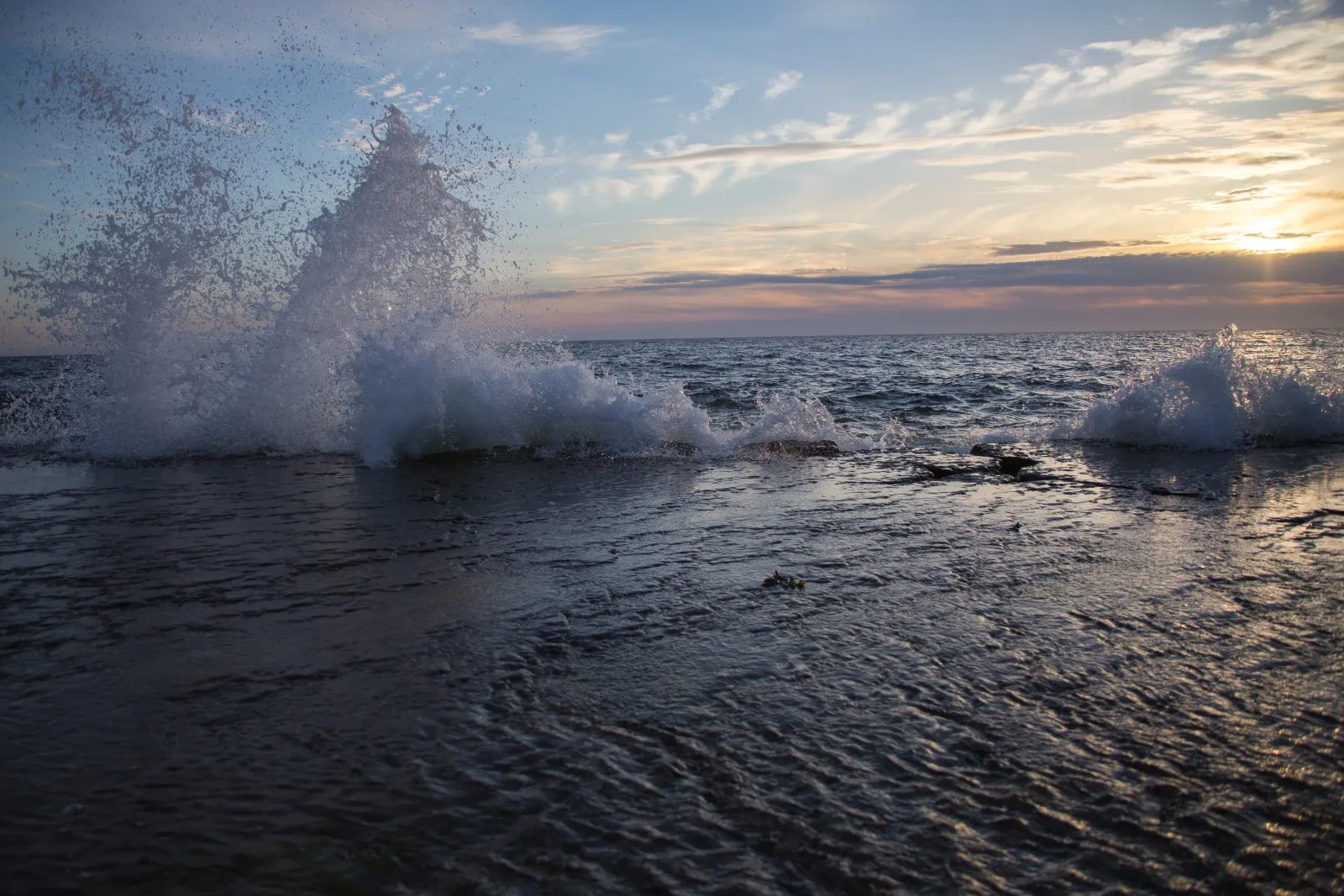 Opspattende zee